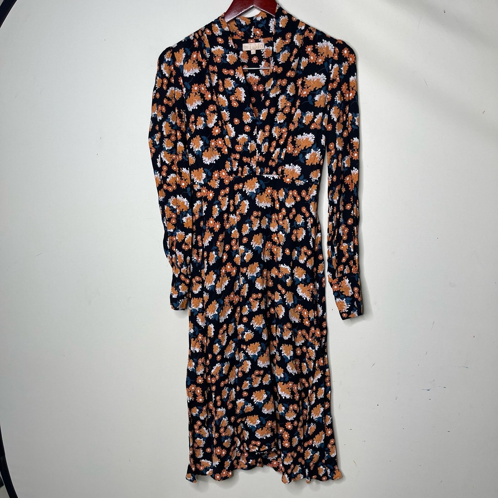Other ByTimo Vintage Drape V Neck Dress Poppyfield Floral Black XS Size XS / US 0-2 / IT 36-38 - 2 Thumbnail