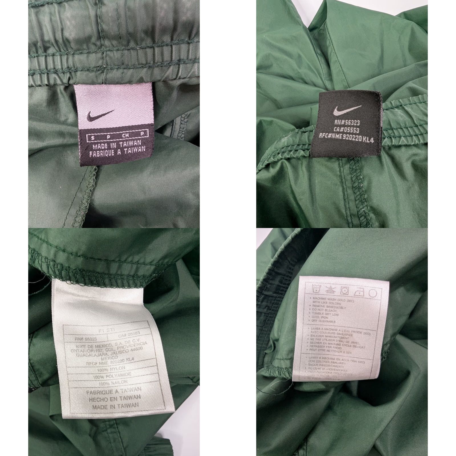 Nike VINTAGE Nike Track Pants Mens S Green Nylon Ankle Zipper Windbreaker Baggy Size US 29 - 9 Thumbnail