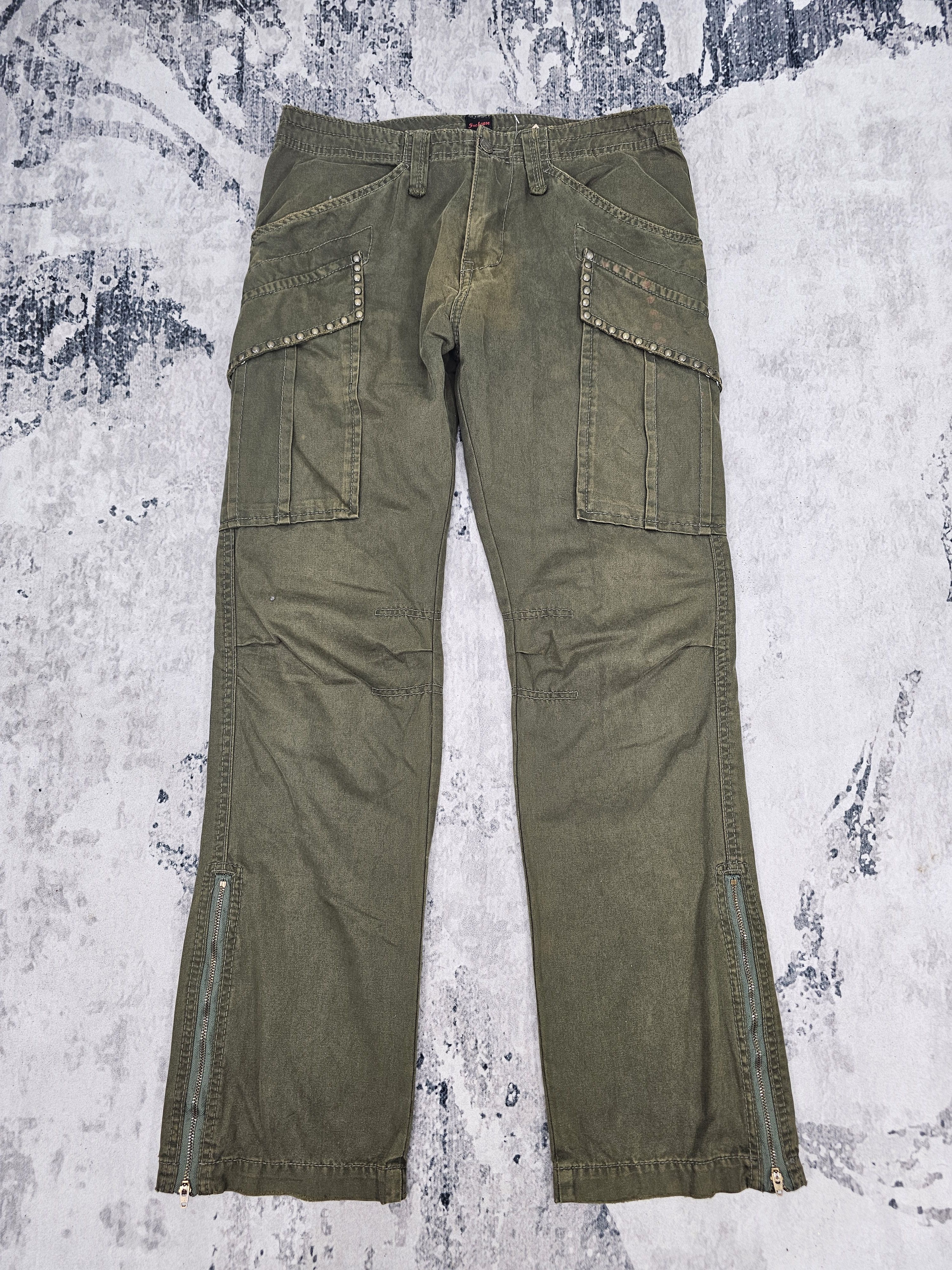 パンツ 00s archive jack rose cargo pants coated Japanese Brand Slim Cargo Jackrose Military Multipockets 1