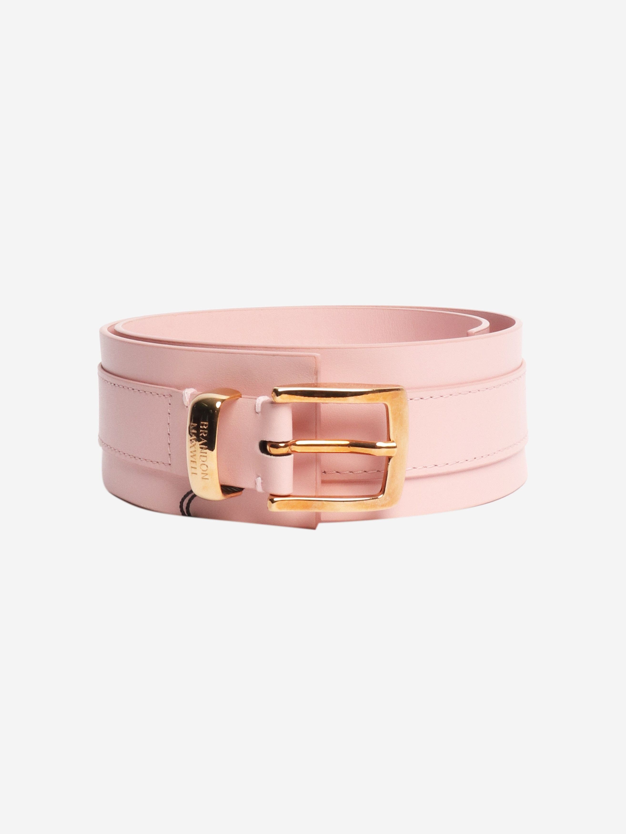 Brandon Maxwell Pink wide leather belt Size ONE SIZE - 1 Thumbnail