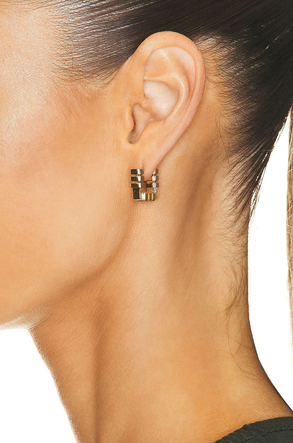 Bottega Veneta o1n1vont1124 Size: OS / Brick Hoop Earrings in Silver Size ONE SIZE - 2 Thumbnail