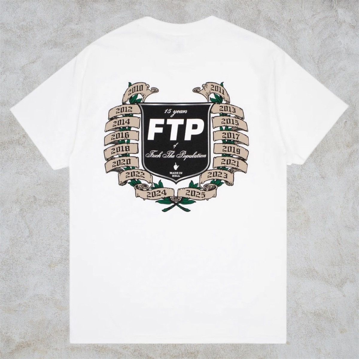 Fuck The Population FTP 15 Year Anniversary Tee (White) Size US L / EU 52-54 / 3 - 2 Thumbnail