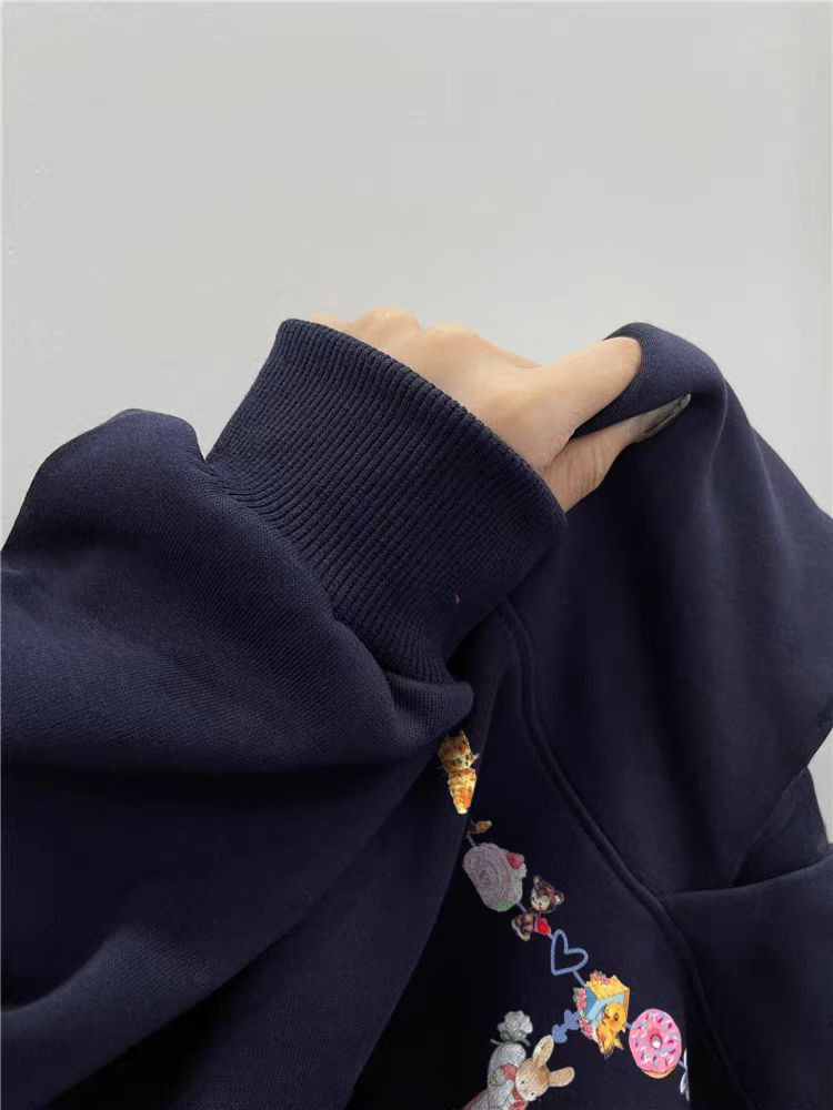 Designer × Japanese Brand Vintage Niche Design Thickened Loose Hooded Sweatshirt Size US L / EU 52-54 / 3 - 4 Thumbnail