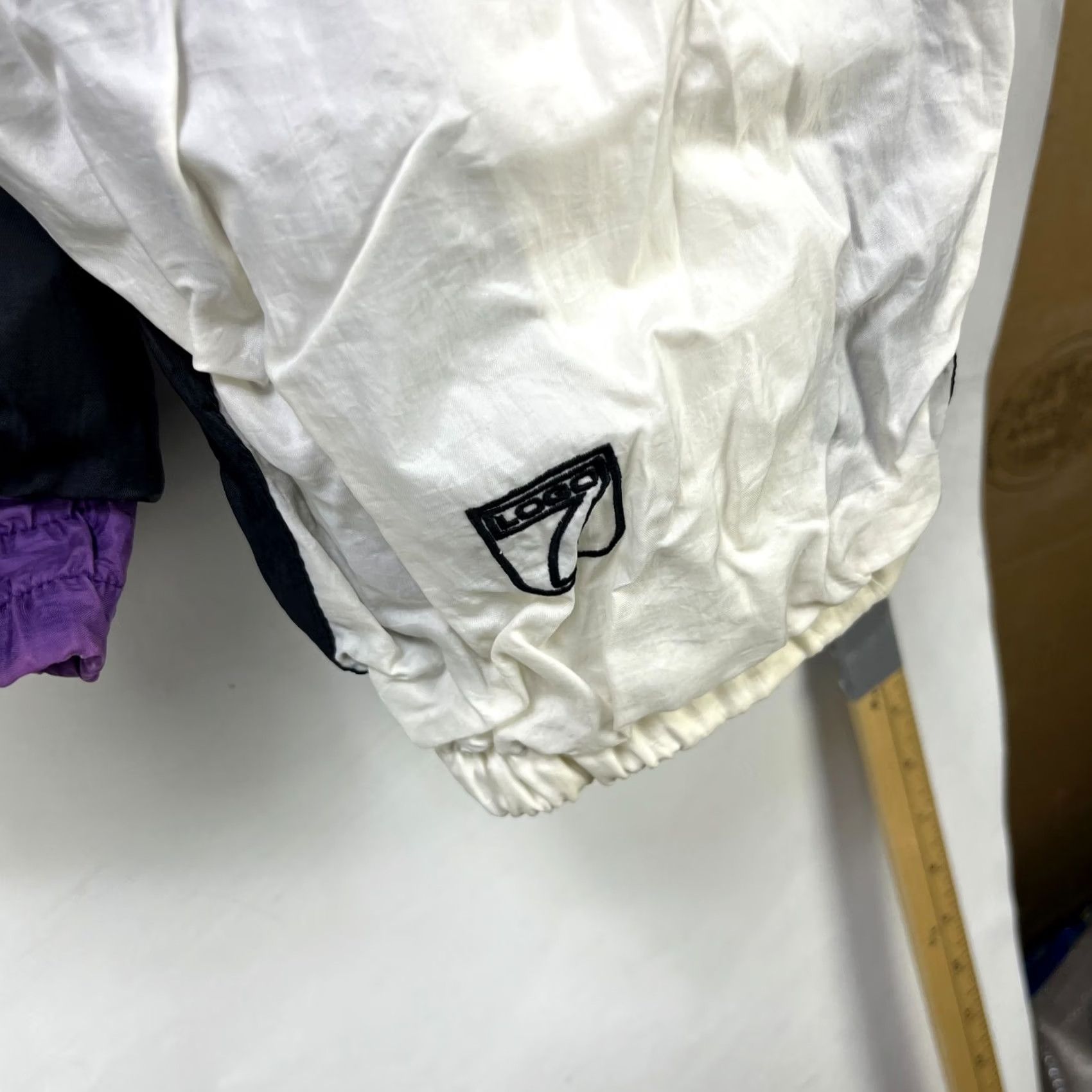 Logo 7 VINTAGE 90s Brickyard 400 NASCAR Racing Jacket Large Mens Windbreaker Nike Air Logo Purple Solid Reversible Hooded Size US L / EU 52-54 / 3 - 5 Thumbnail