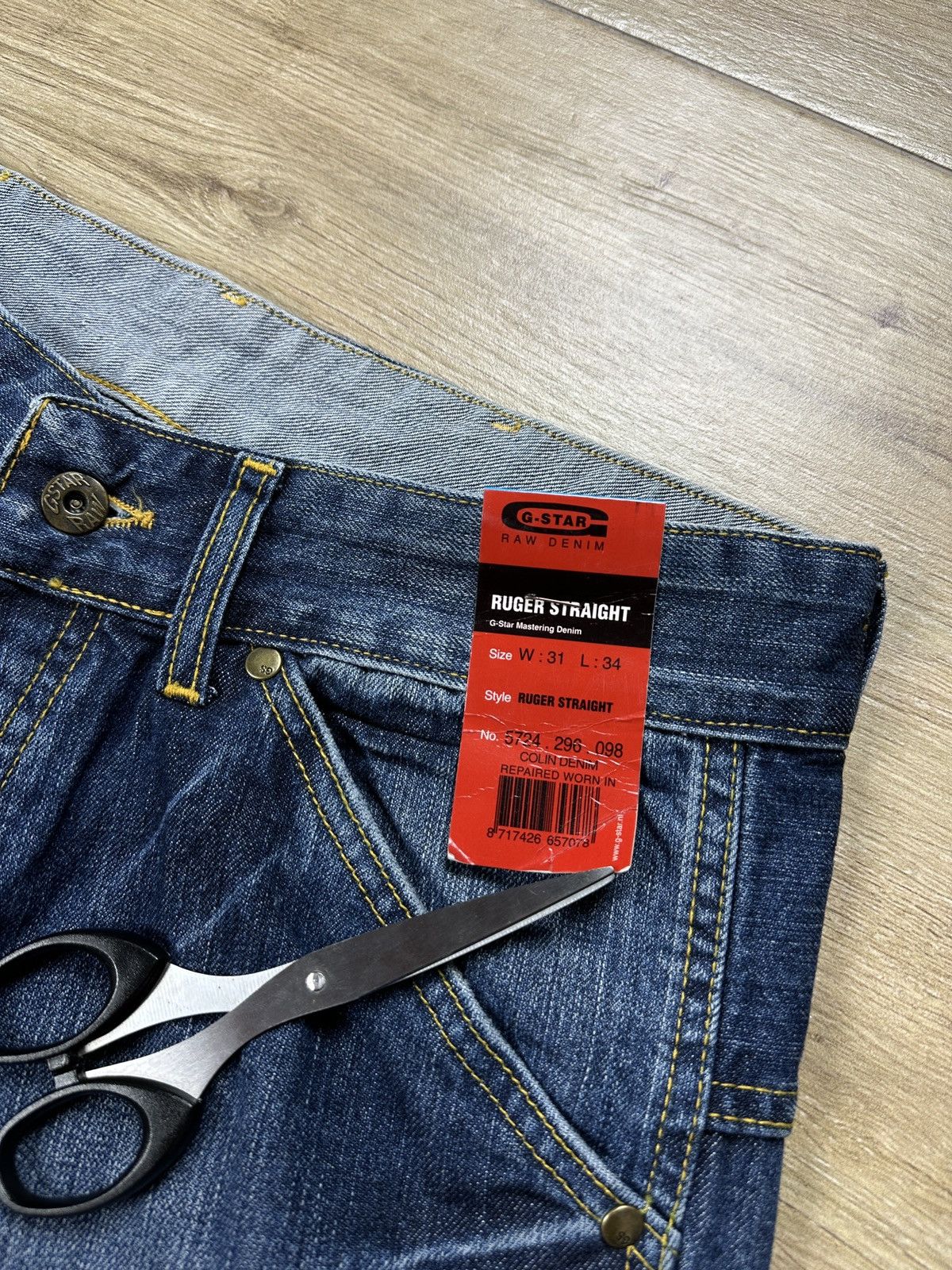 G-Star × Vintage NEW!!! G-Star Raw Ruger Straight Denim Blue Jeans 31x34 Size US 31 - 6 Thumbnail