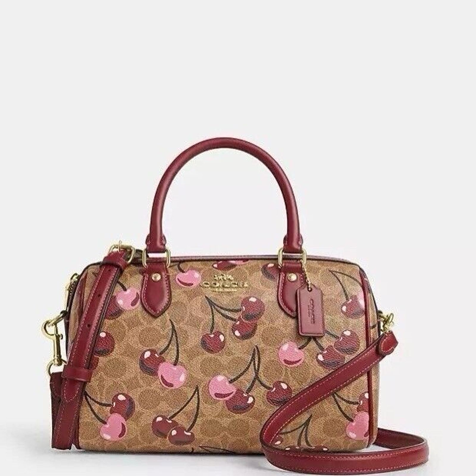 Coach NWT COACH Rowan Satchel Bag In Signature Cherry Print CY692 Size ONE SIZE - 6 Thumbnail