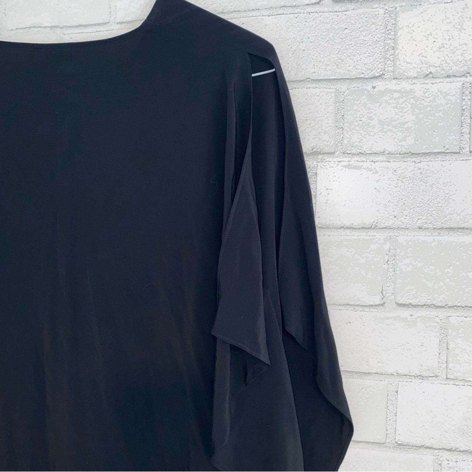 Eileen Fisher New $278 Eileen Fisher Tencel Black V Neck Caftan Dress XS Size XS / US 0-2 / IT 36-38 - 10 Thumbnail