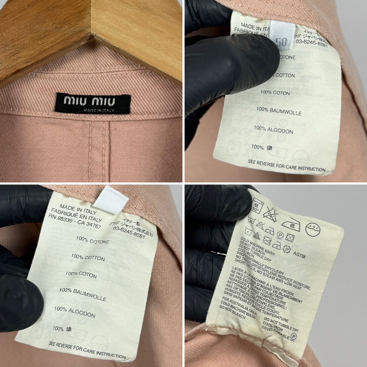 Miu Miu 00s Vintage Miu Miu by Prada Denim T.C. Pink Blazer Jacket Size US M / EU 48-50 / 2 - 23 Thumbnail