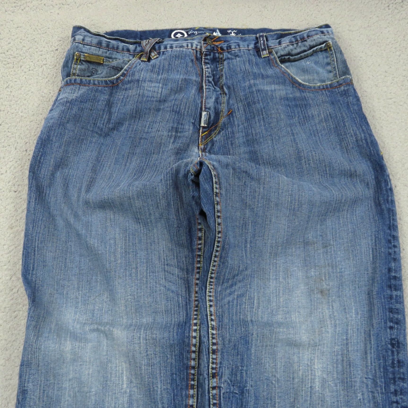 Denime VINTAGE LRG Jeans Men Baggy 38 Wide Leg Opening 5-Pocket Denim Denim Blue Cotton High Rise Grunge 90s Hip Hop Size US 38 / EU 54 - 5 Thumbnail