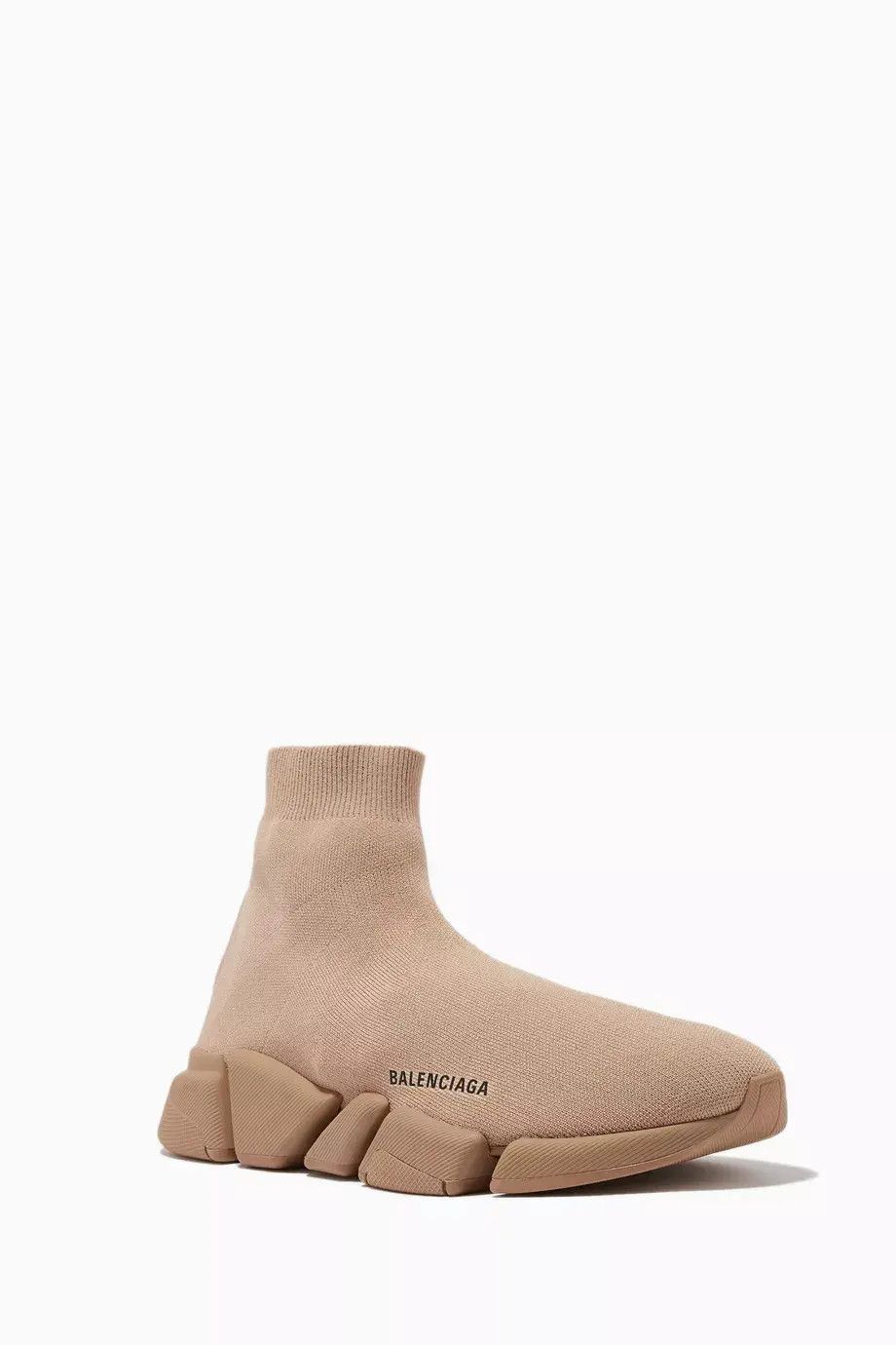 Balenciaga o1w1db10625 Speed 2.0 Monocolor Recycled Knit Sneakers Beige Size US 6 / EU 39 - 3 Thumbnail