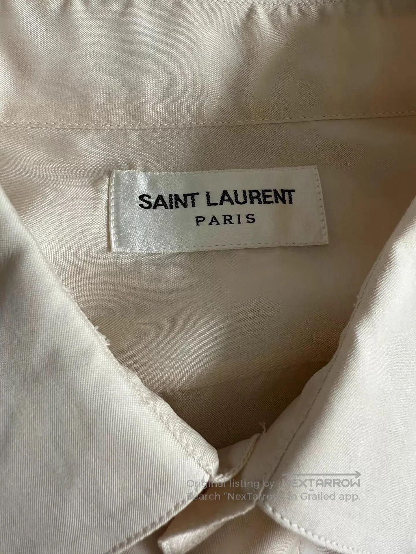 Saint Laurent Paris Beige Long Sleeve Button-Up Shirt Size M. Size US M / EU 48-50 / 2 - 2 Thumbnail