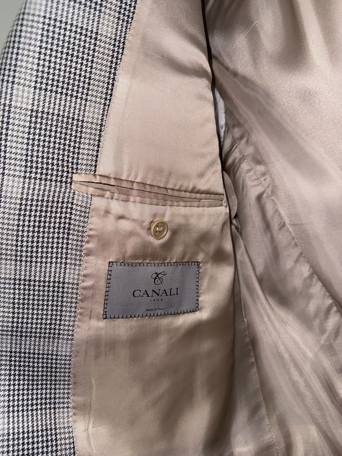 Canali Canali Plaid Wool Silk Linen Blend Sport Coat Size 44L - 5 Thumbnail