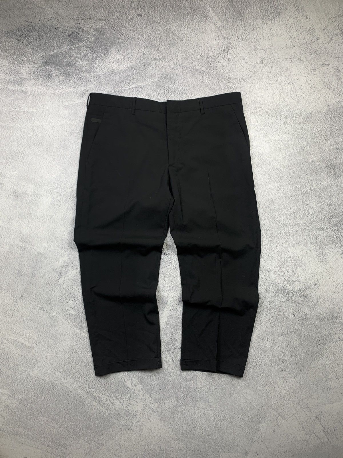 Prada Cropped Tailored Dress Pants IT 50 Black Italy