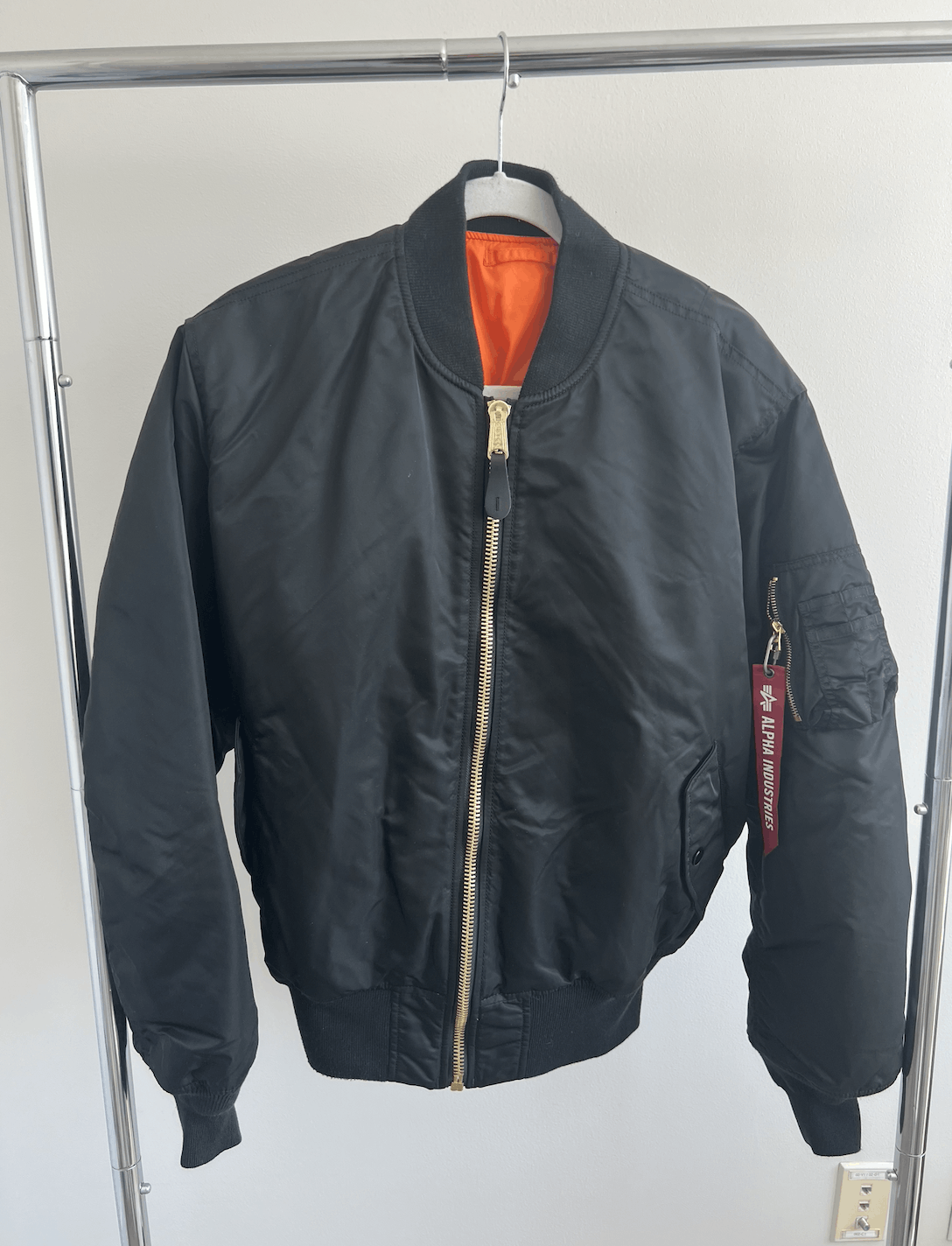 image of Alpha Industries Ma-1 Bomber Jacket in Black, Men's (Size Large)