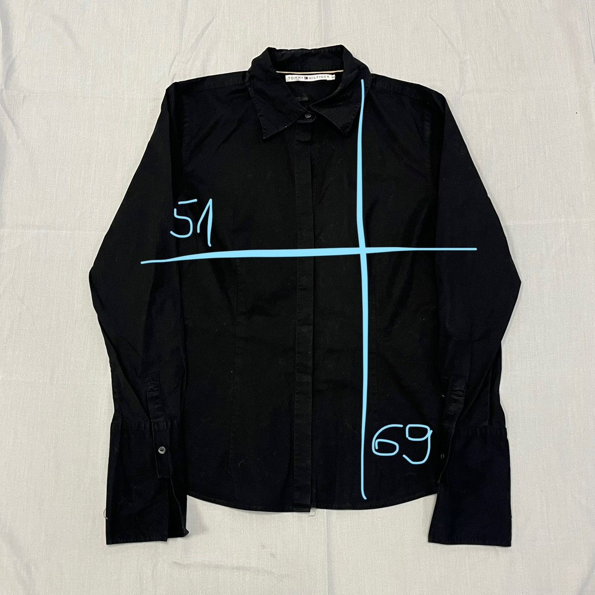 Tommy Hilfiger Black Tommy Hilfiger button-up shirt Size M / US 6-8 / IT 42-44 - 10 Thumbnail