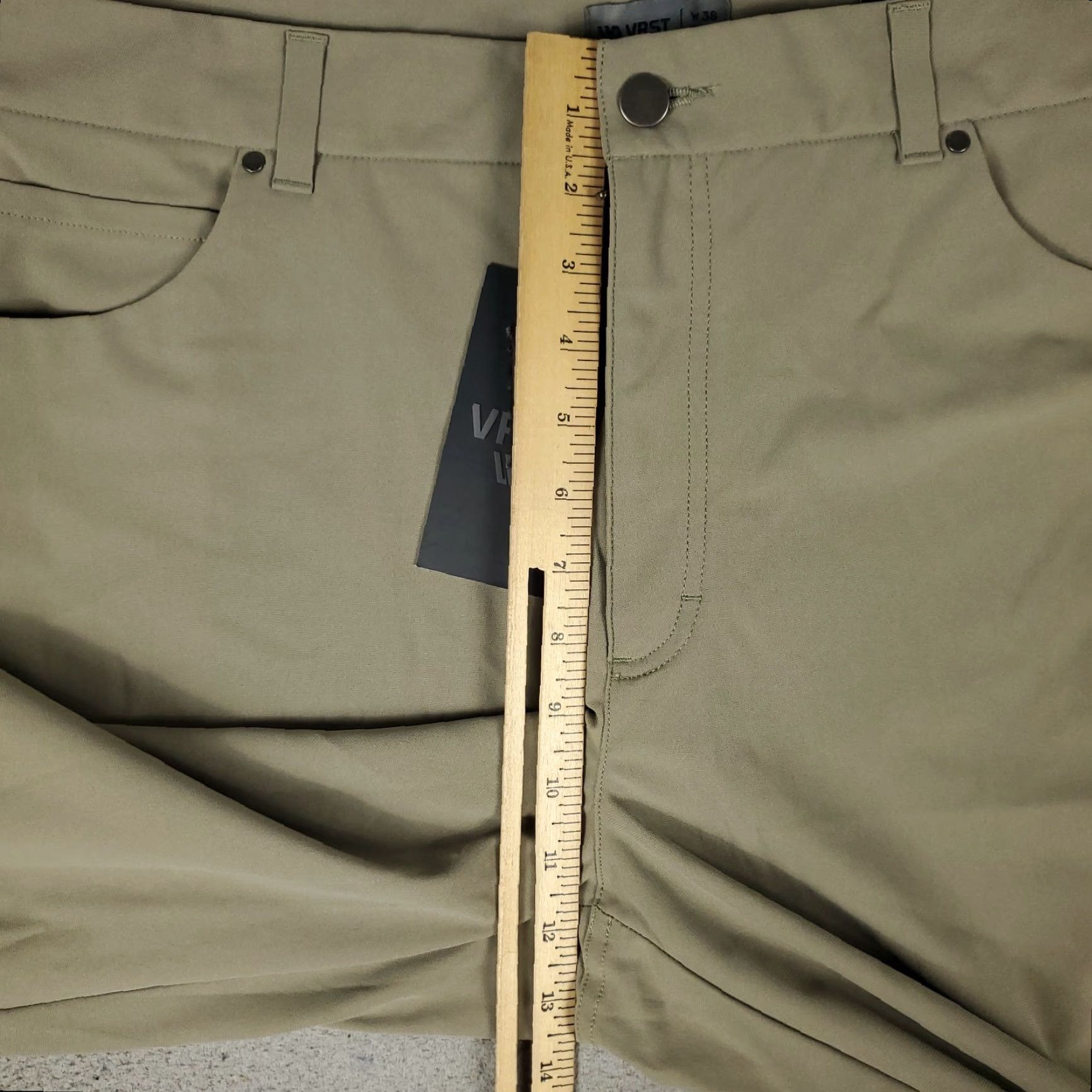 Vintage VRST Mens Pants 38x26 Khaki Beige Stretch 5-Pocket Chino Trousers Regular Straight Size US 38 / EU 54 - 3 Thumbnail