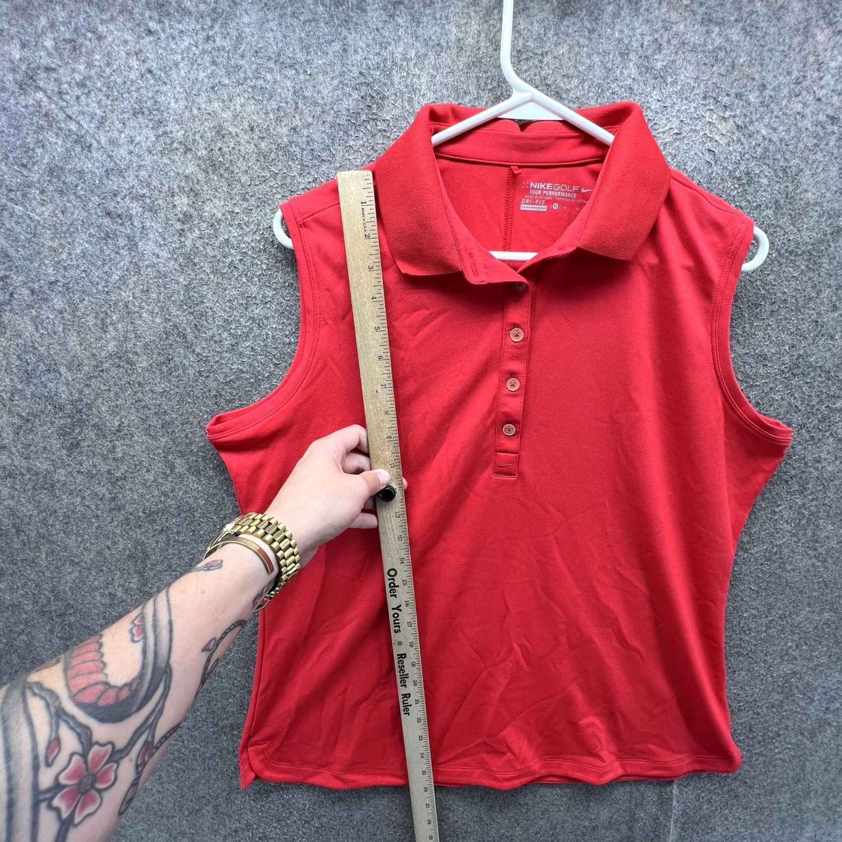 Nike Nike Golf Dri-FIT Polo Shirt Womens XL Red Sleeveless Golf Top 508293-694 Size XL / US 12-14 / IT 48-50 - 7 Thumbnail