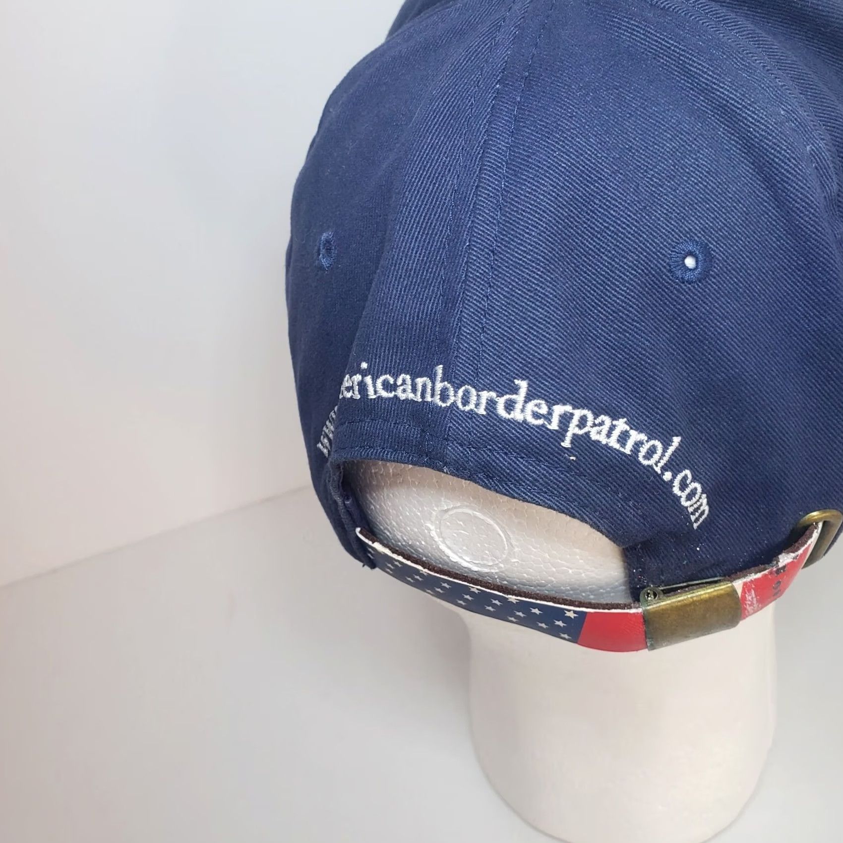 Vintage VINTAGE America Border Patrol Baseball Cap Hat Blue Red White Men One Size Adjustable Leather Strapback USA Flag 90s Size ONE SIZE - 7 Thumbnail