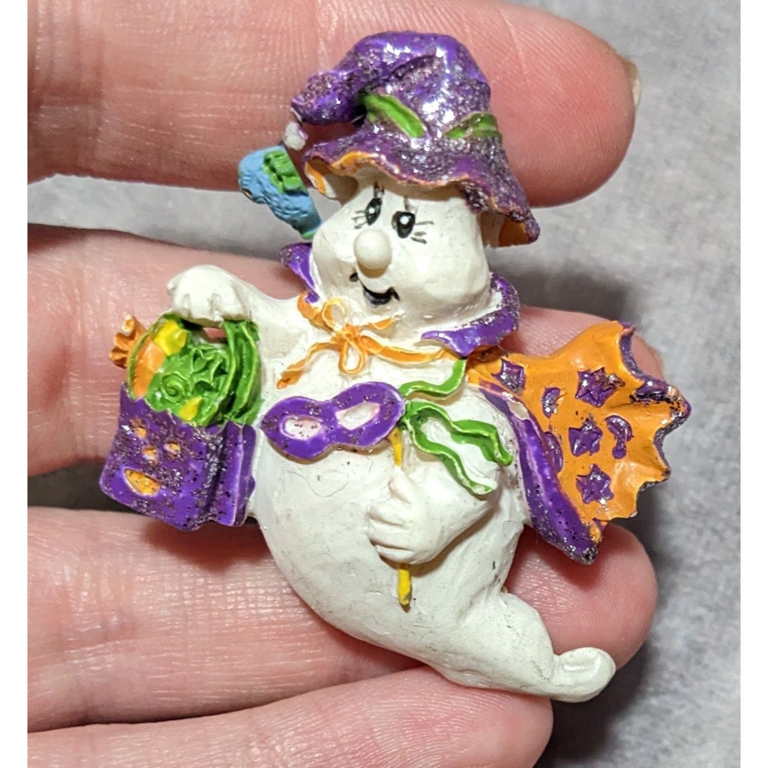 Other Vintage Wood Look Trick Or Treating Ghost Brooch Size ONE SIZE - 5 Thumbnail