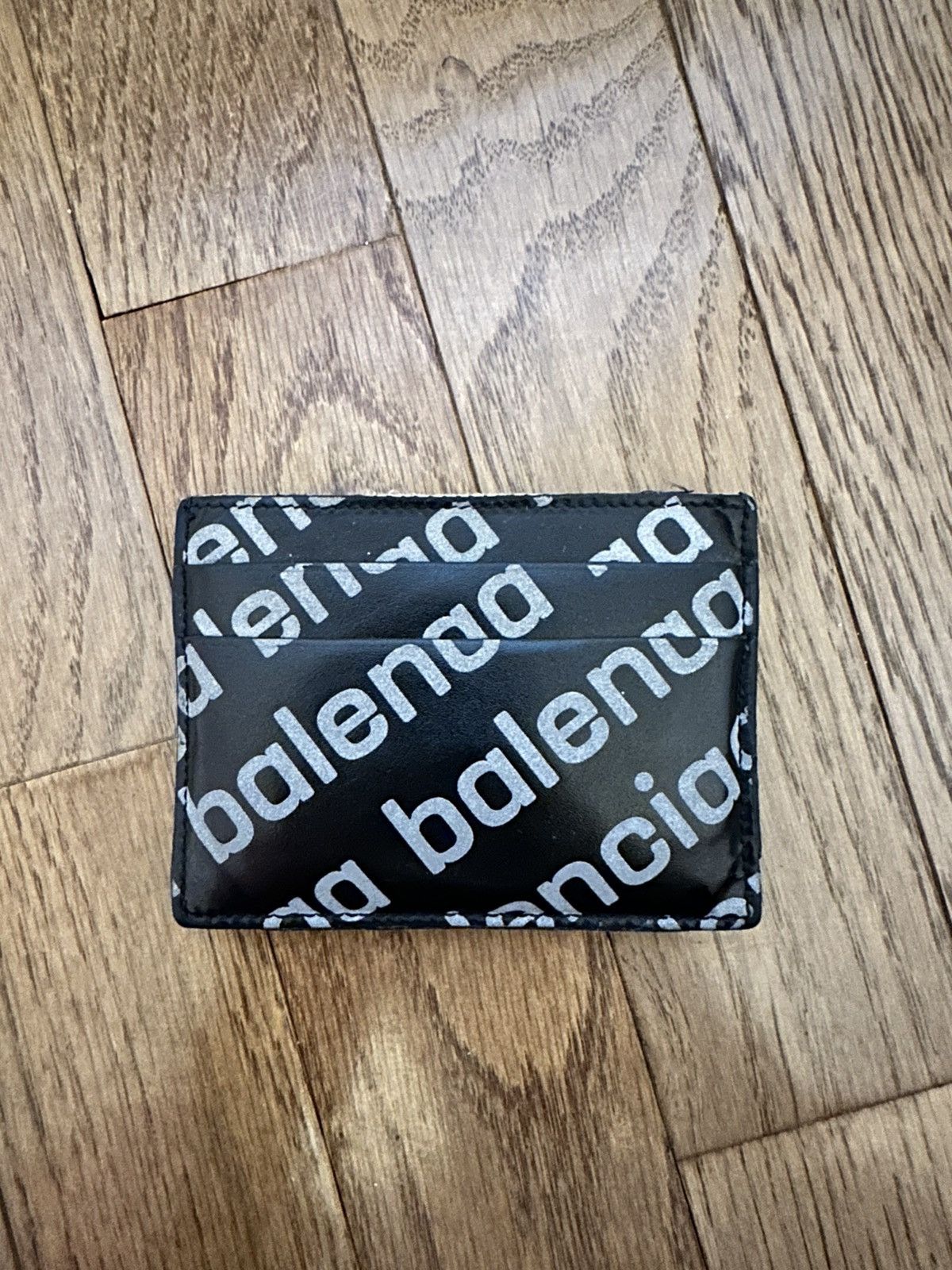 Balenciaga Balenciaga All Over Logo Print Card Holder Black Size ONE SIZE - 3 Thumbnail