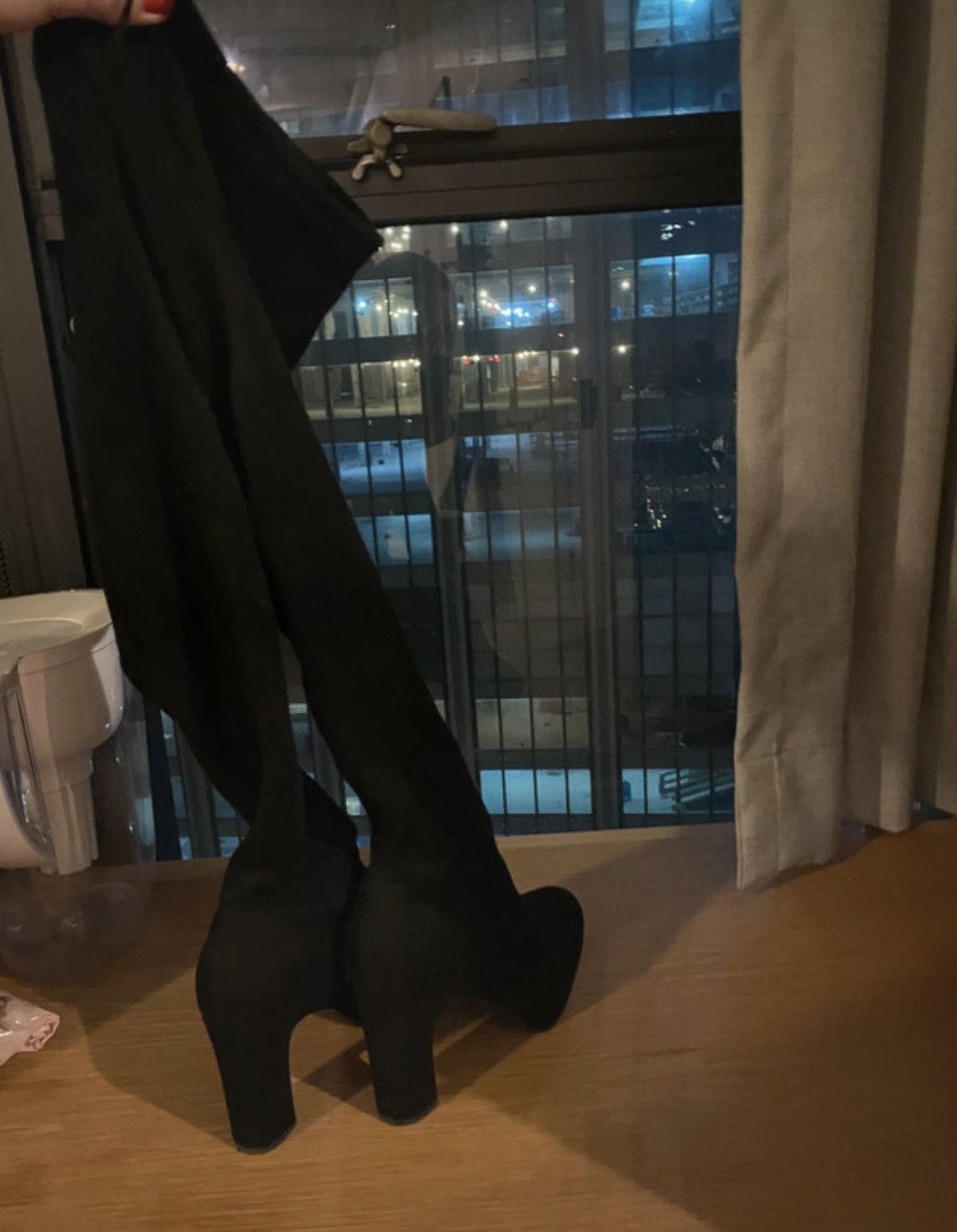 Nordstrom Overknees Boots Heels black Size US 6.5 / IT 36.5 - 3 Thumbnail