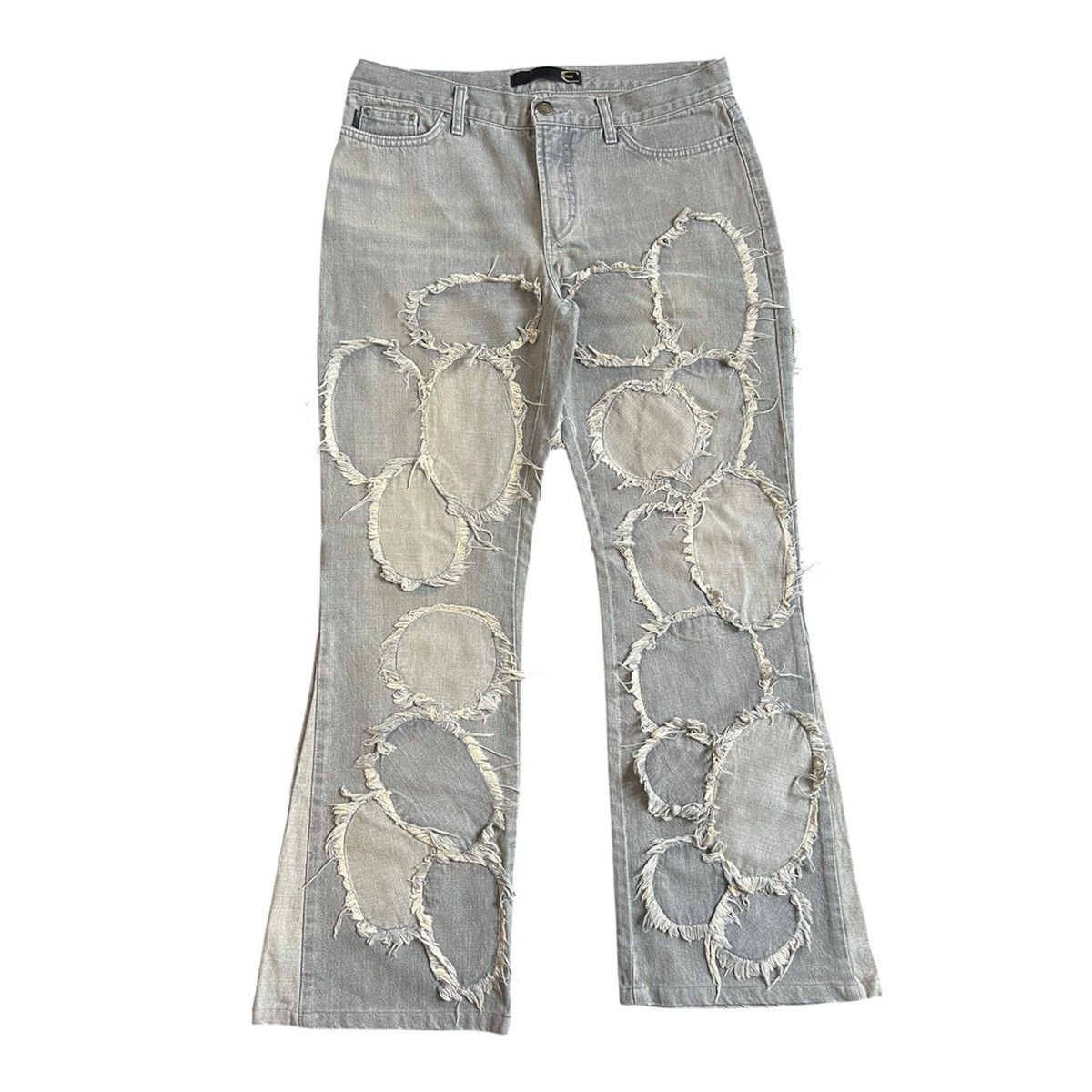 Just Cavalli VINTAGE ROBERTO CAVALLI LUNAR CRATERS EXPLOSION JEANS y2k Size 29" - 1 Thumbnail
