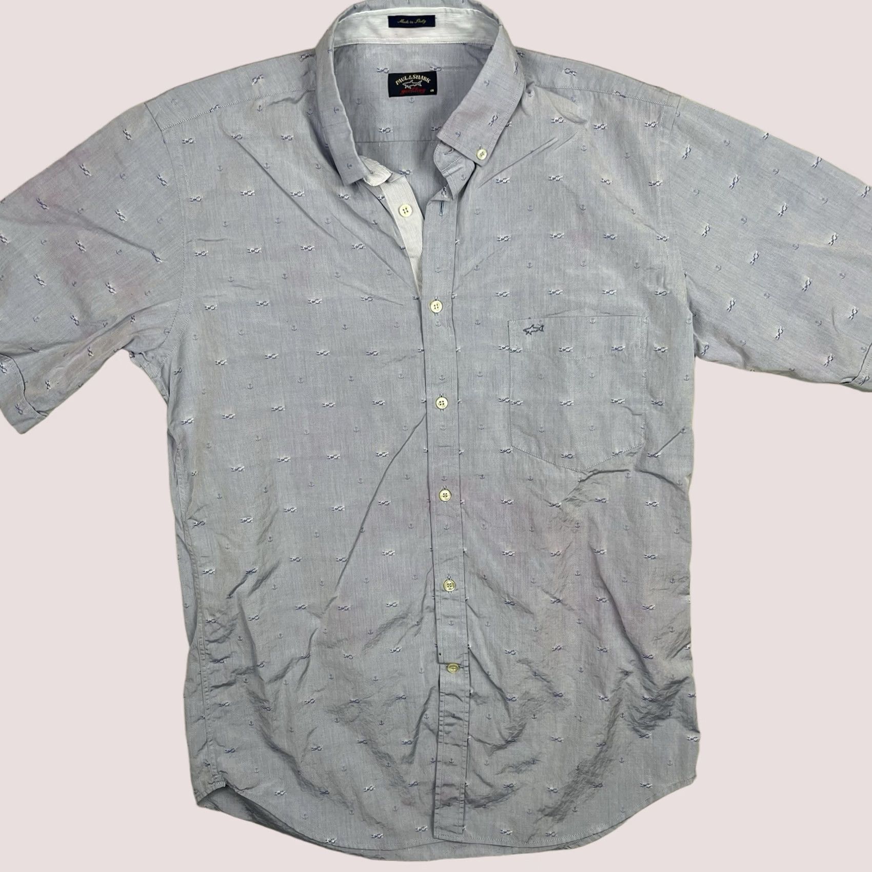 Paul & Shark Paul & Shark Shirt Men 40 Fits Medium Button-Down Pocket Knots Outdoor Yachting Blue Size US L / EU 52-54 / 3 - 1 Thumbnail