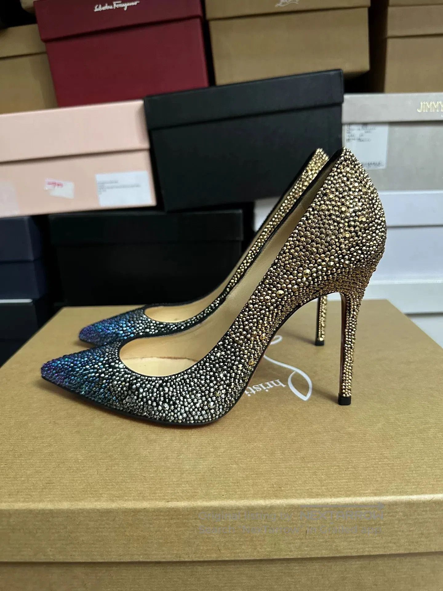 Christian Louboutin Christian Louboutin Crystal Gradient Shoes. Size US 7 / IT 37 - 3 Thumbnail