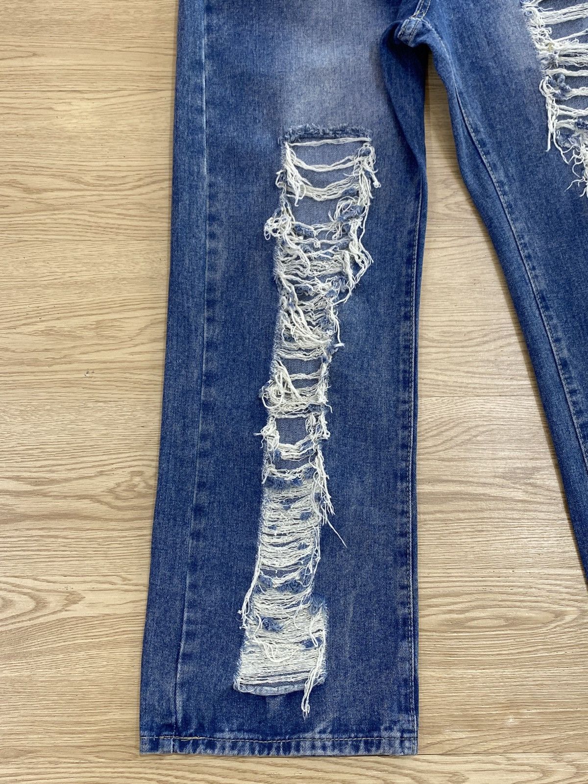 Japanese Brand Japanese Brand Distressed Acid Blue Wash Style Jeans Size US 28 / EU 44 - 7 Thumbnail