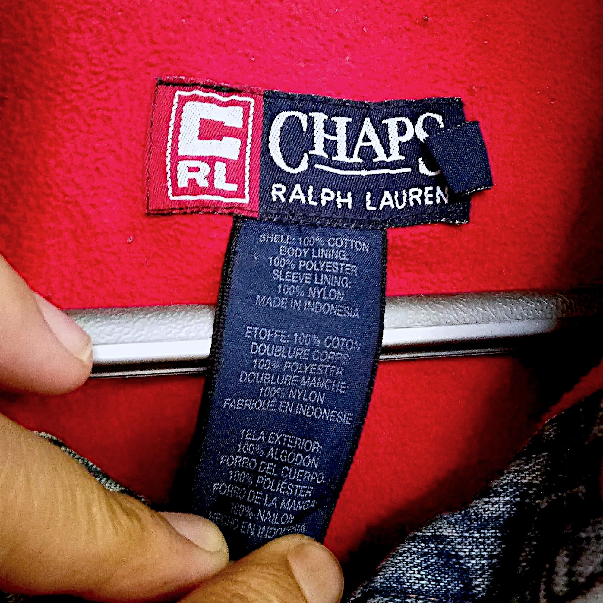Chaps Ralph Lauren Vintage Polo Ralph Lauren Denim Fleece 90s workwear Size US XL / EU 56 / 4 - 4 Thumbnail