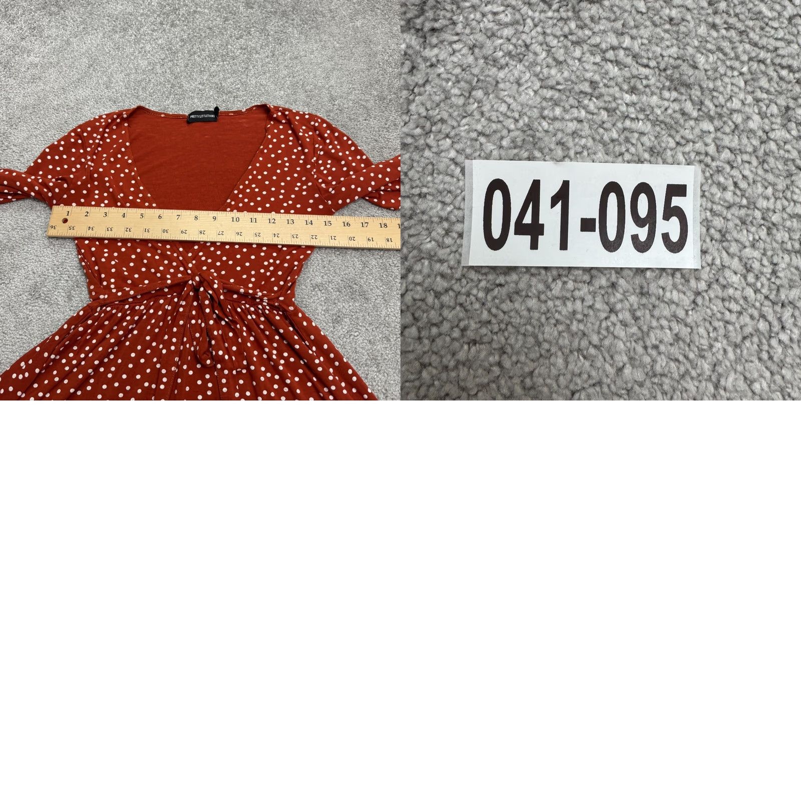 PrettyLittleThing PrettyLittleThing Polka Dot A-Line Dress Womens 4 Orange Short Sleeve Stretch Dress Size 27" / US 4 / IT 40 - 9 Thumbnail