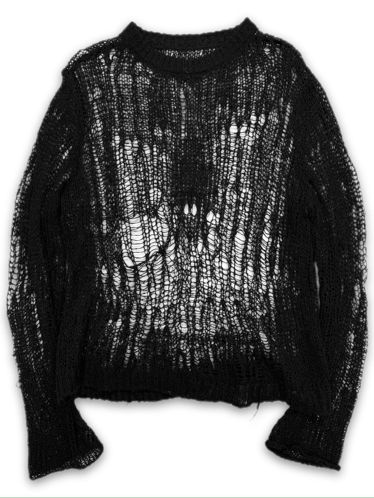 Pre-owned Rick Owens Ss22  ‘fogachine' Loose Gauge Mohair Knit Sweater In Black