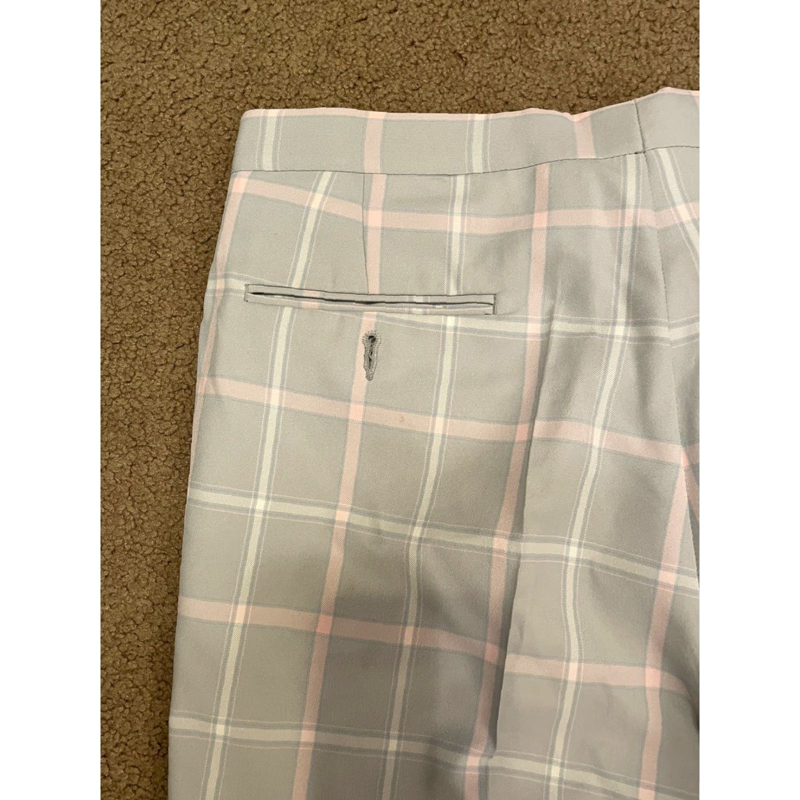 Pinko Aureus Mens Vintage 90s Pink Gray Plaid Golf Pants Sz 36x28 No Belt Pants Size US 36 / EU 52 - 6 Thumbnail