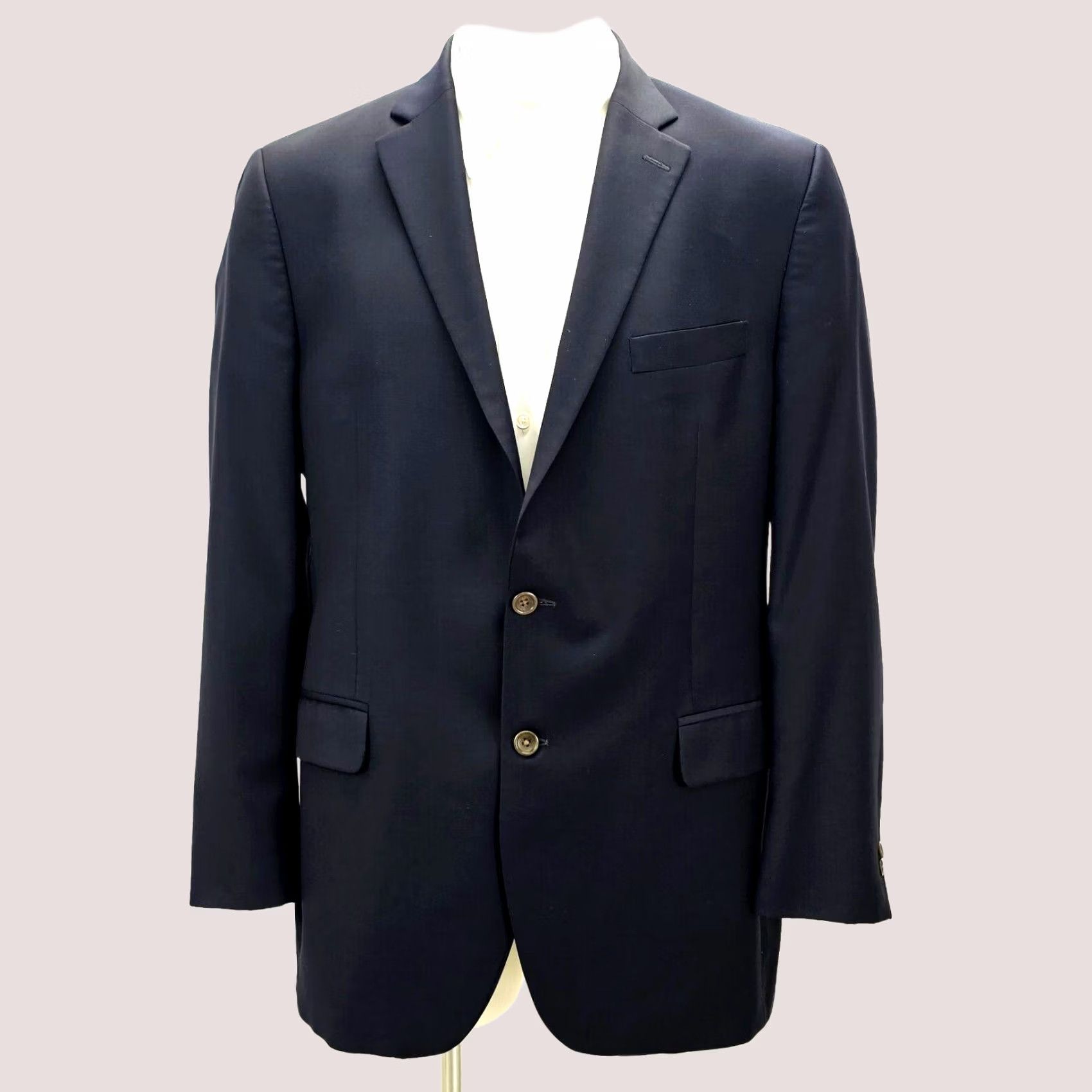 Peter Millar Peter Millar Blazer Mens 44T Blue Sport Coat Wool Casual Jacket Two-Button Notch Lapel Regular Fit Redefined for Preppy City Style Mens Size 44R - 1 Thumbnail