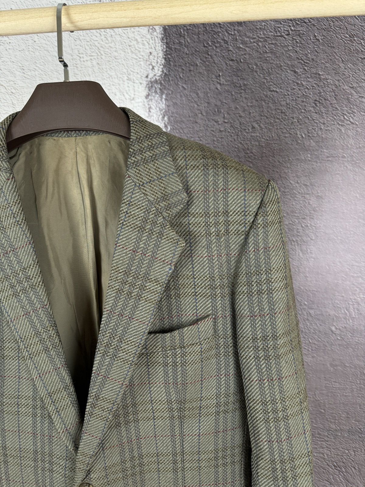Vintage Yves Saint Laurent diffusion hommes checkered wool blazer Size 44R - 3 Thumbnail