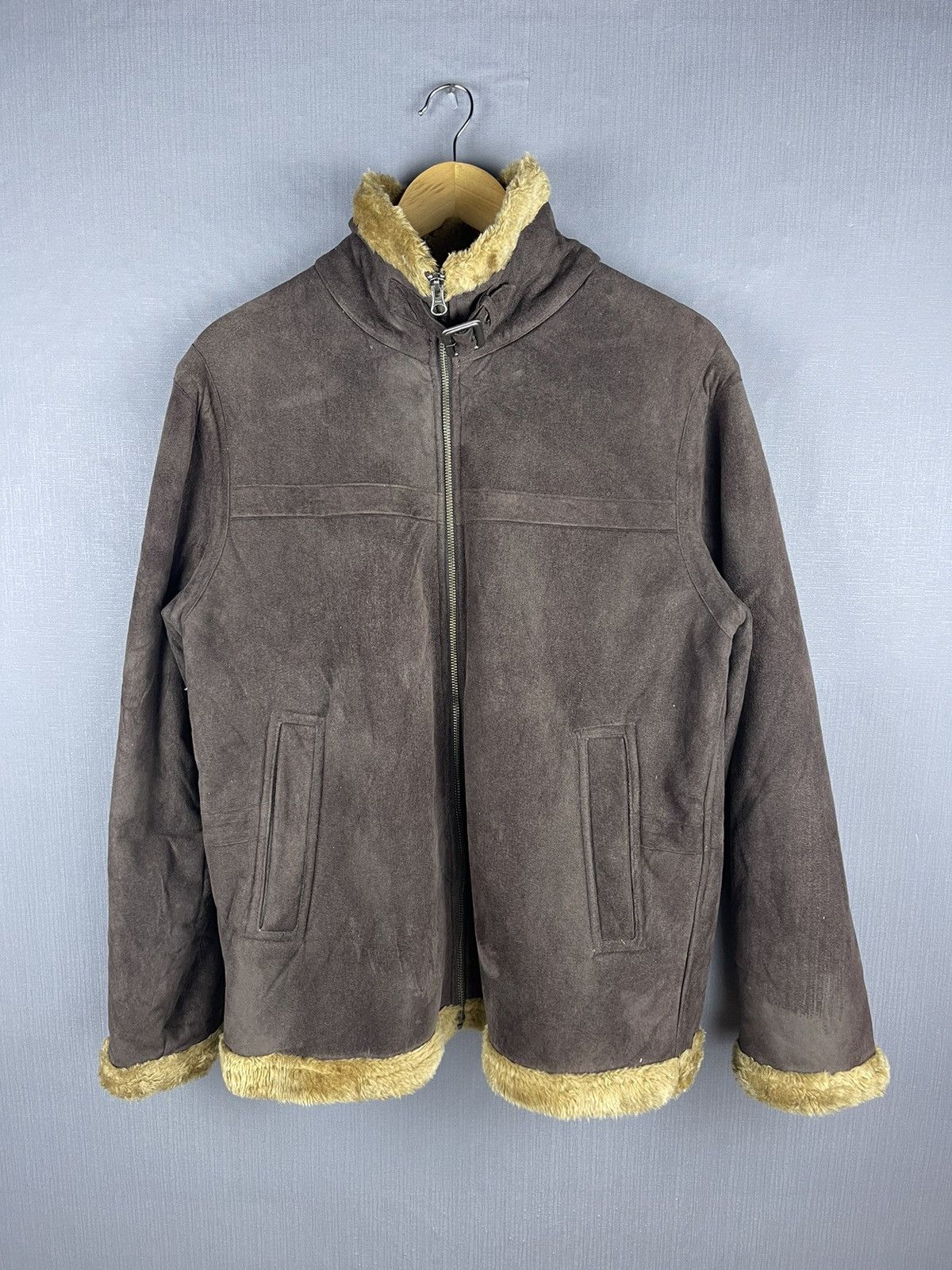 Vintage VTG BOBSON INTERNATIONAL Sherpa Lined Suede Leather Jacket Size US L / EU 52-54 / 3 - 3 Thumbnail