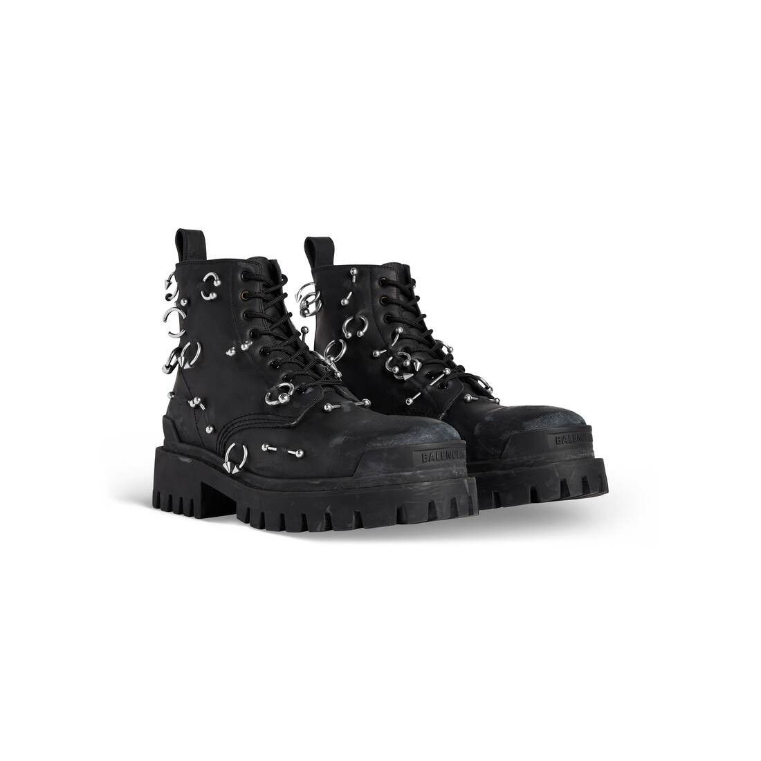 Balenciaga o1bcso1str1025 Strike 20mm Boots With Piercings in Black Size US 9 / EU 42 - 2 Thumbnail