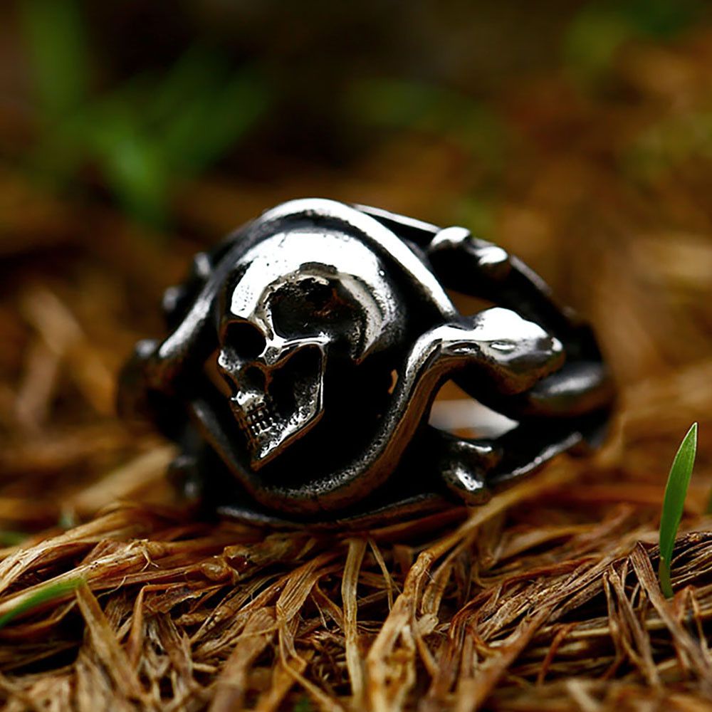 Vintage Vintage Skull Men's Ring Size ONE SIZE - 2 Thumbnail