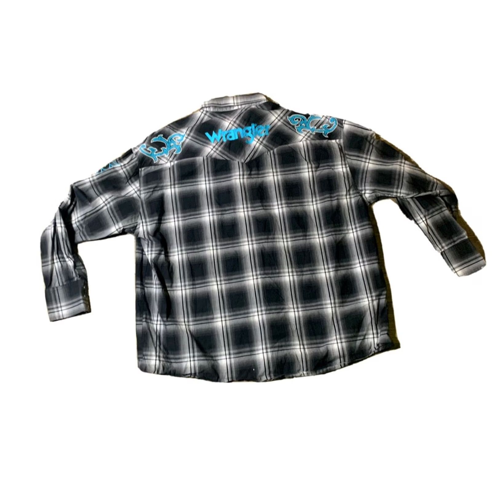 Wrangler Wrangler Mens Plaid Western Shirt 2XL Extra Large Embroidered Rodeo Pearl Snap Size US XXL / EU 58 / 5 - 3 Thumbnail