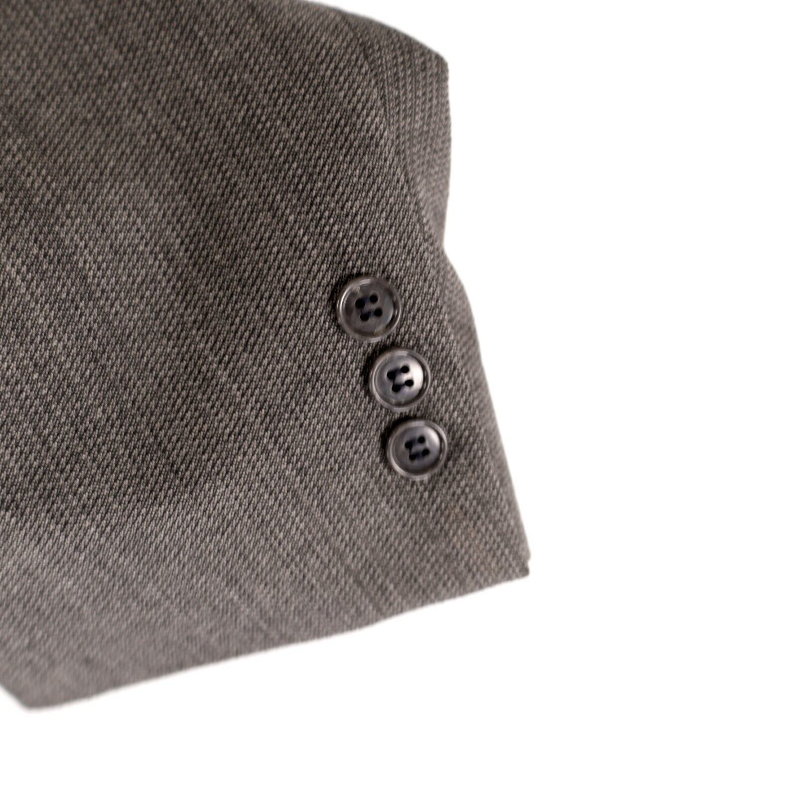 Pierre Cardin Pierre Cardin Textured Tweed Wool Gray Check 2 Button Blazer Size 44L - 3 Thumbnail