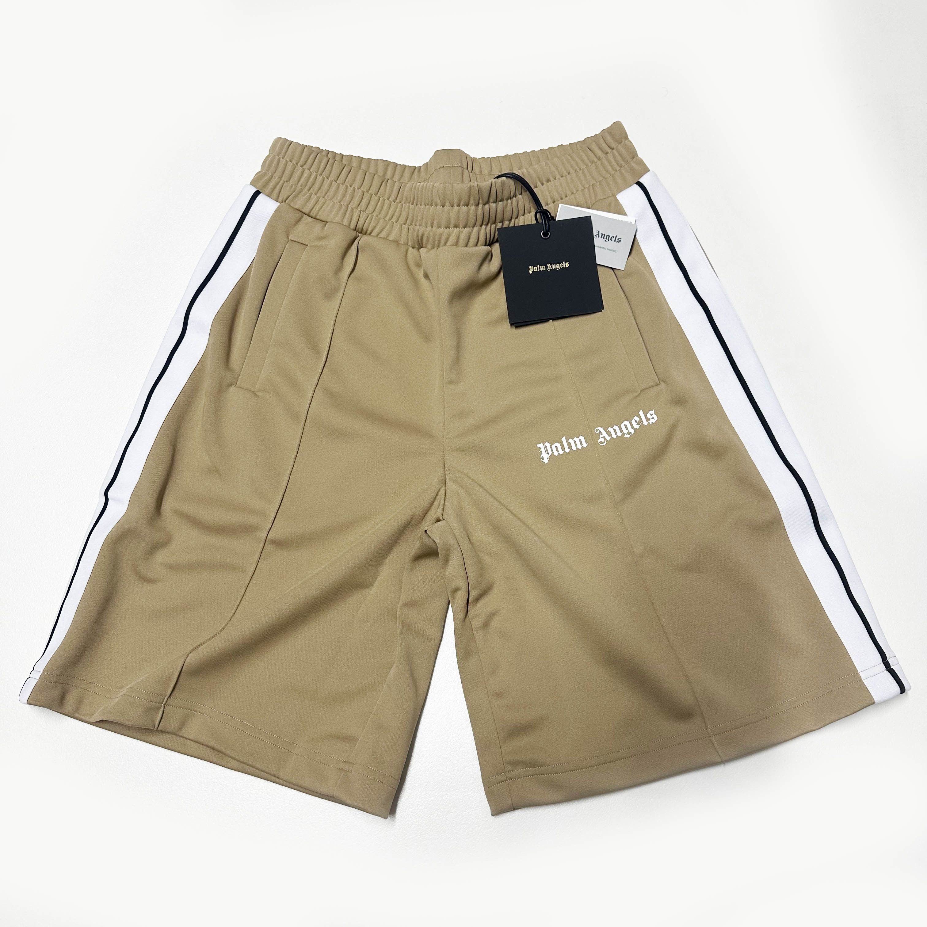 Palm Angels Track mens shorts size L Large khaki w 33 34