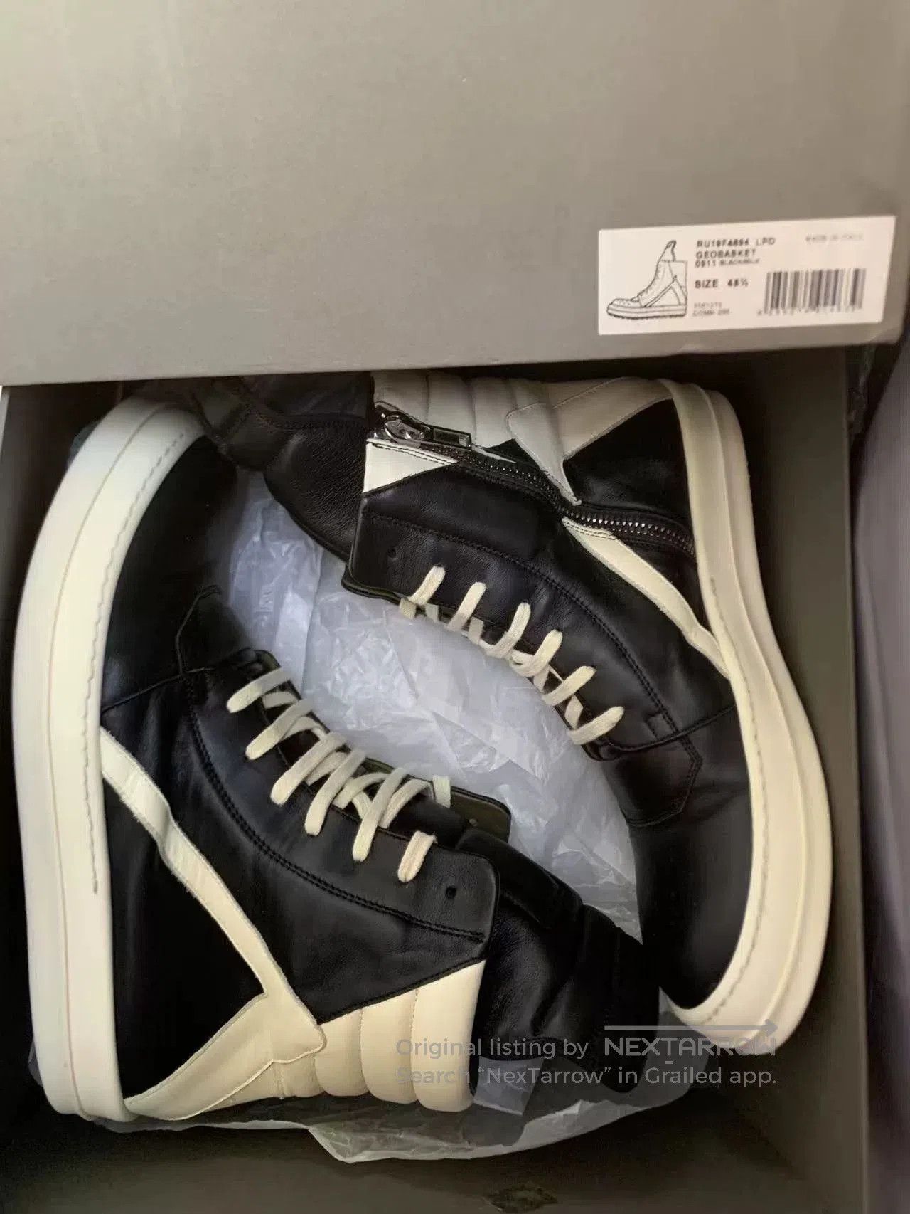 Rick Owens rick owens new black leather high. Size US 11.5 / EU 44-45 - 7 Thumbnail
