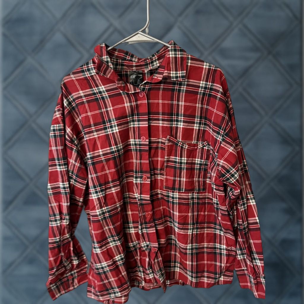 H&M VINTAGE H&M Flannel Button-Up Shirt Mens Medium Red Plaid Long Sleeve Size US M / EU 48-50 / 2 - 1 Thumbnail