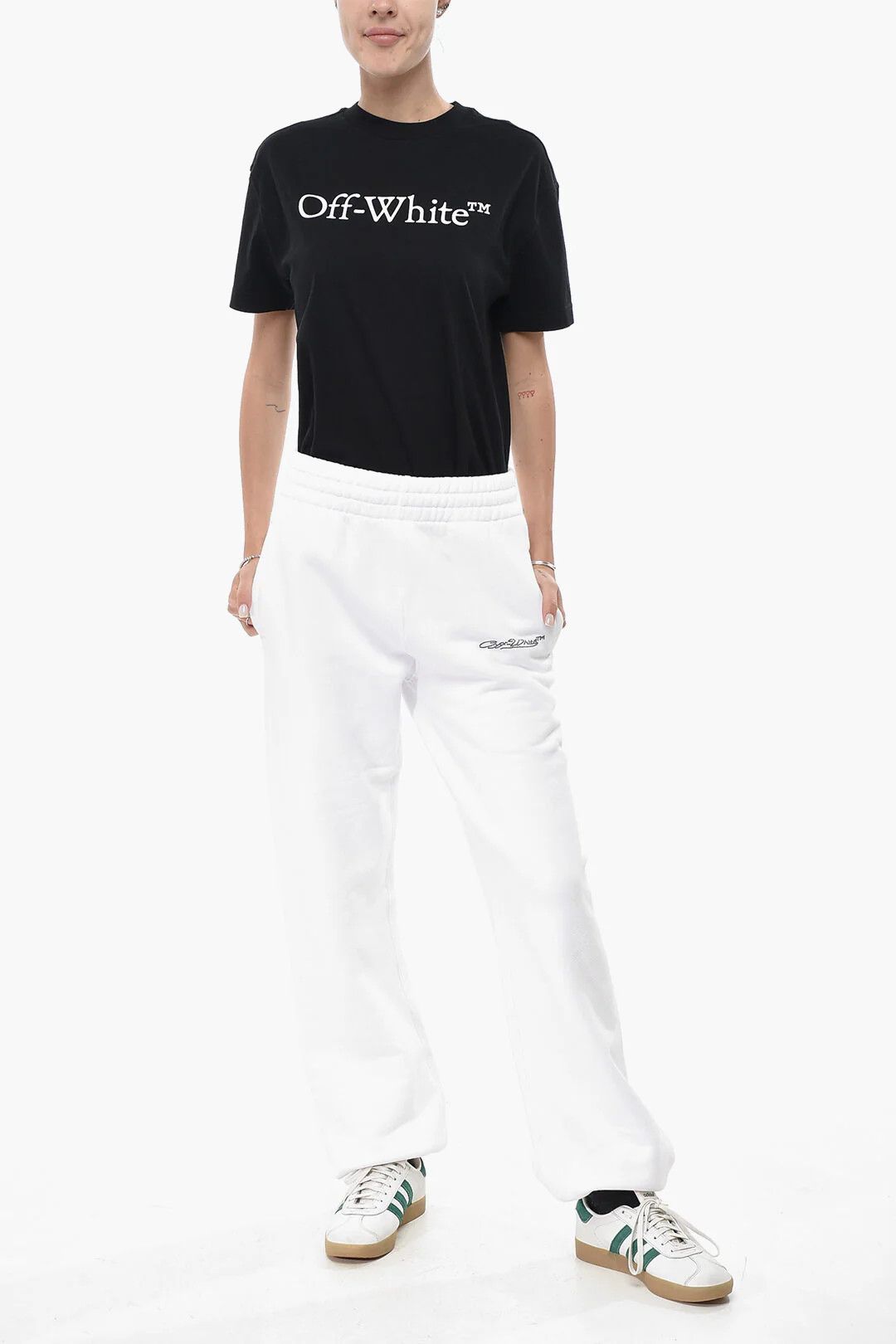 Off-White og1mm0426 Brushed Cotton Joggers in White Size 30" / US 8 / IT 44 - 4 Thumbnail