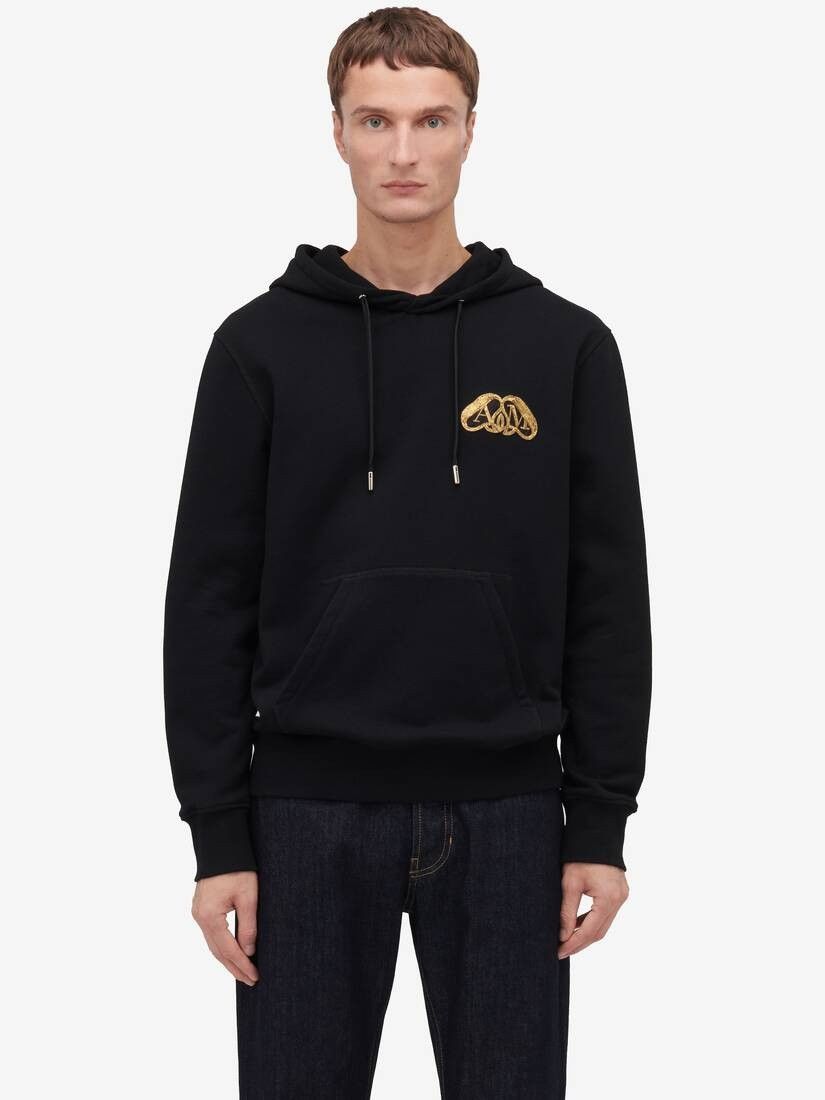 Alexander McQueen o1w1db10725 Half Seal Logo Hooded Sweatshirt in Black Size US M / EU 48-50 / 2 - 4 Thumbnail