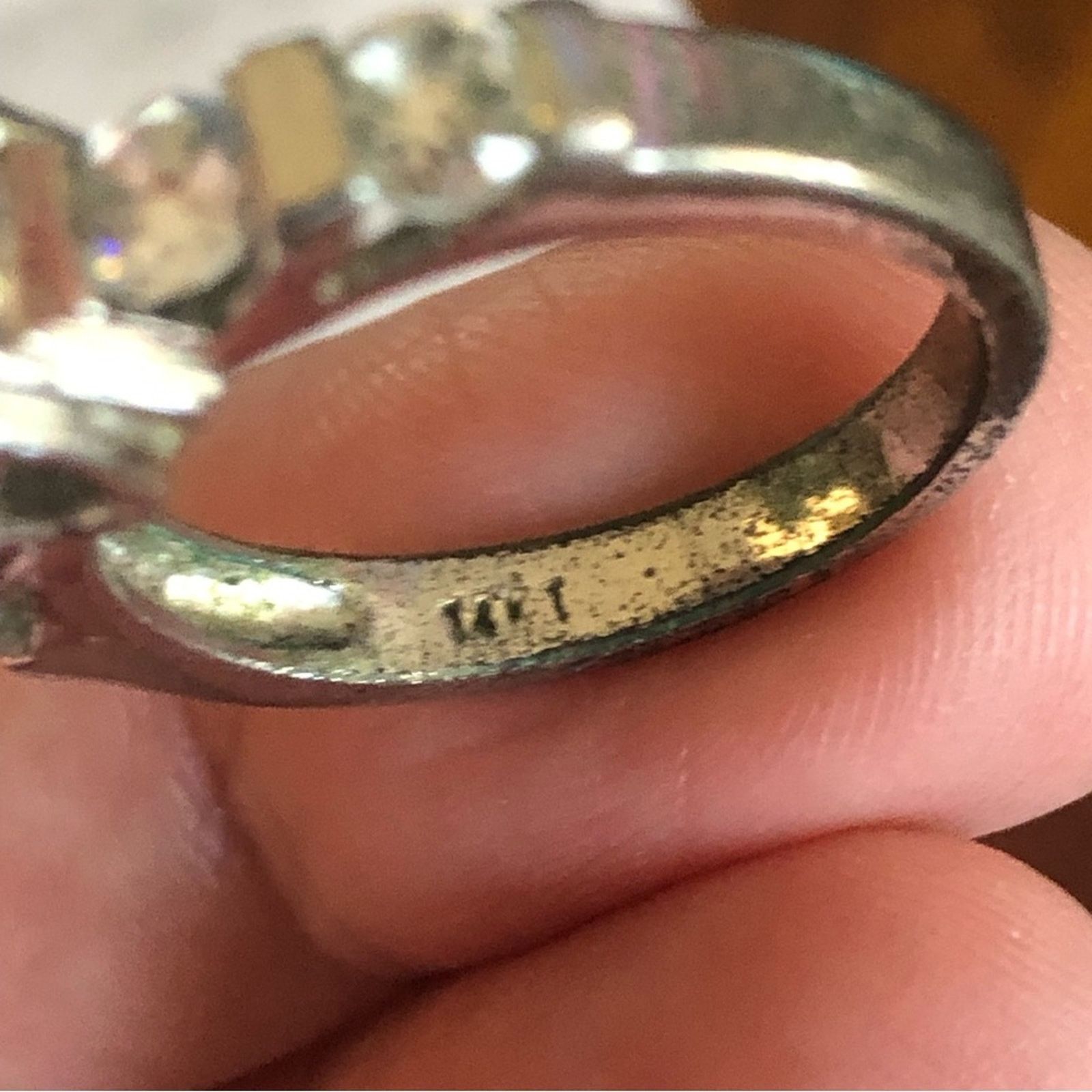 Vintage Vintage 14kt white gold cubic zirconia wedding band Size ONE SIZE - 12 Thumbnail