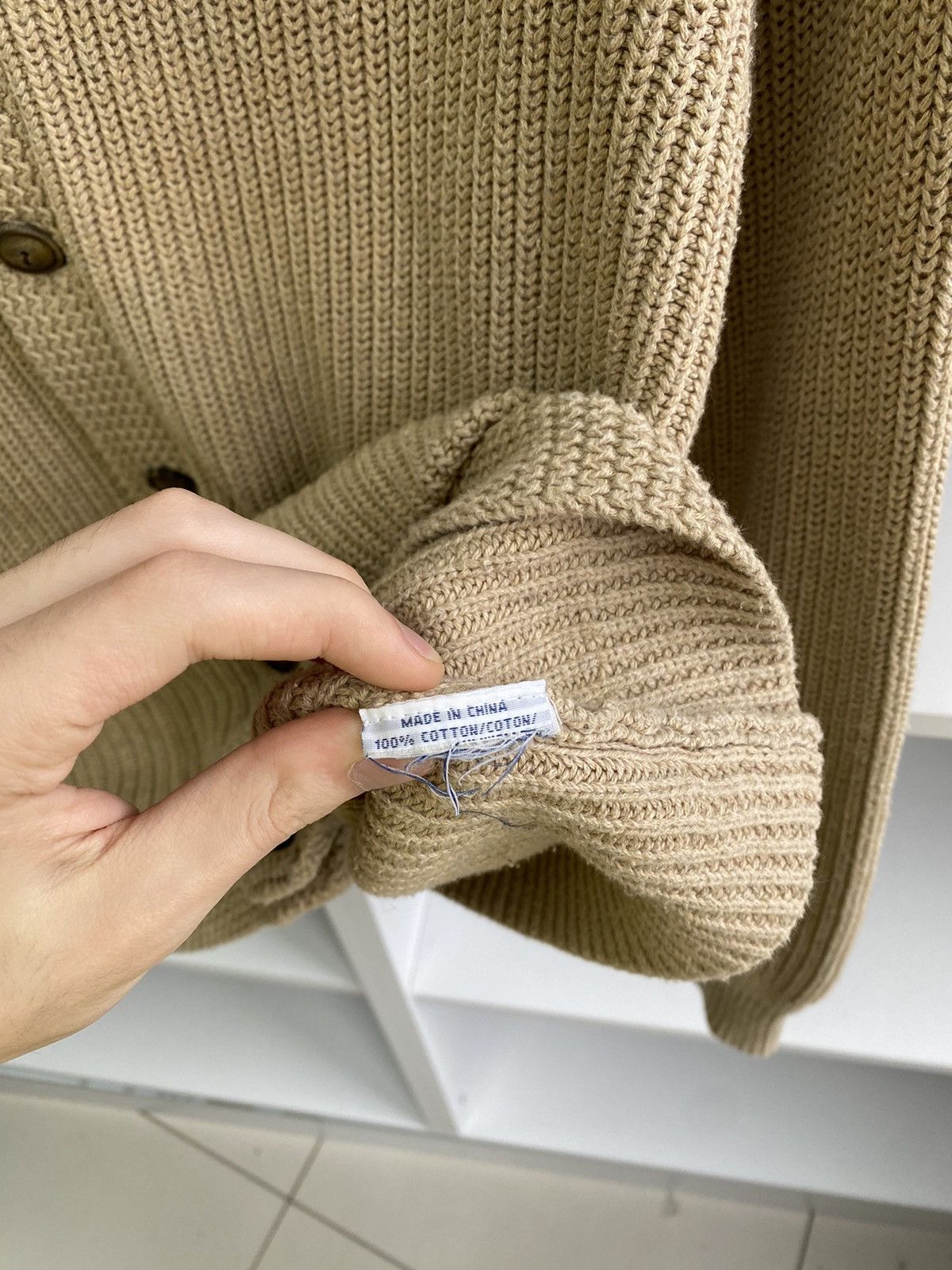 Polo Ralph Lauren × Ralph Lauren × Vintage Vintage Polo Ralph Lauren Knitted Beige Cardigan Size US L / EU 52-54 / 3 - 10 Thumbnail