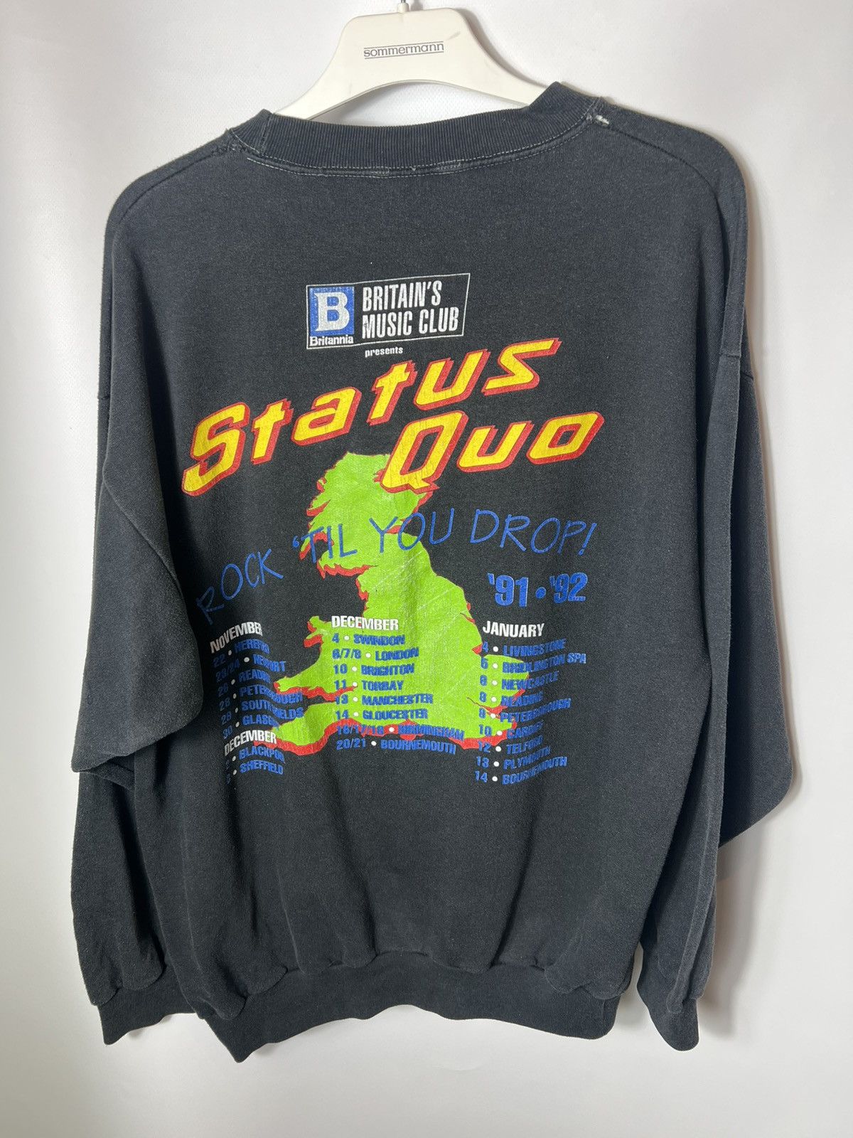 Band Tees Status Quo Rock Til' You Drop Vintage 1991 Tour Sweatshirt Size US L / EU 52-54 / 3 - 5 Thumbnail