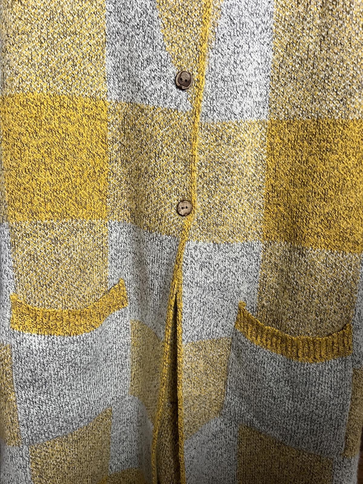 Designer Monteau LA Sleaveless Long Vest Butter Yellow Plaid - S Size S / US 4 / IT 40 - 4 Thumbnail