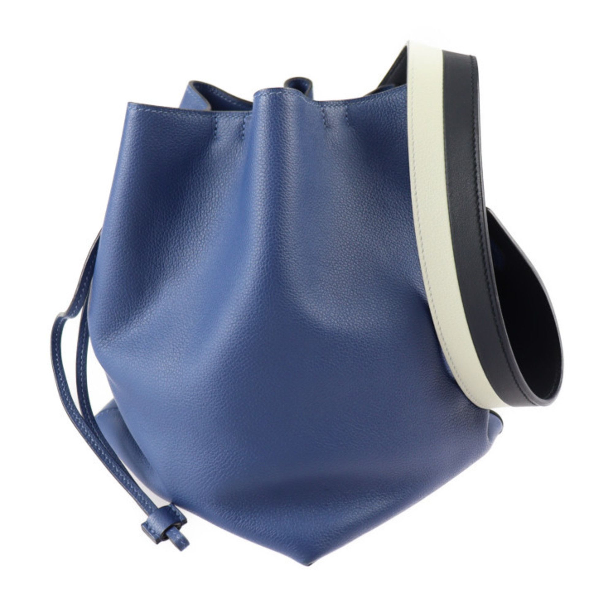 image of Hermes Ricol 17 Shoulder Bag Evercolor Blue Brighton Hermes Drawstring C Engraved, Women's